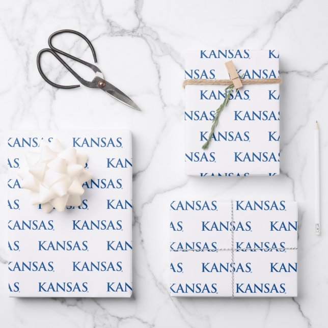 University of Kansas Text Logo Wrapping Paper Sheets (Front)