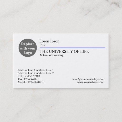 Customizable University of Life - Blue Rule Business Cards