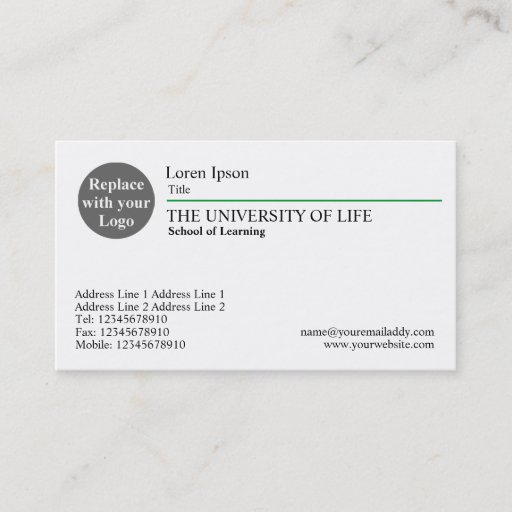 Customizable University of Life - Green Rule Business Card Templates
