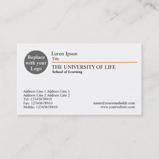 Customizable University of Life - Orange Rule Business Card Templates