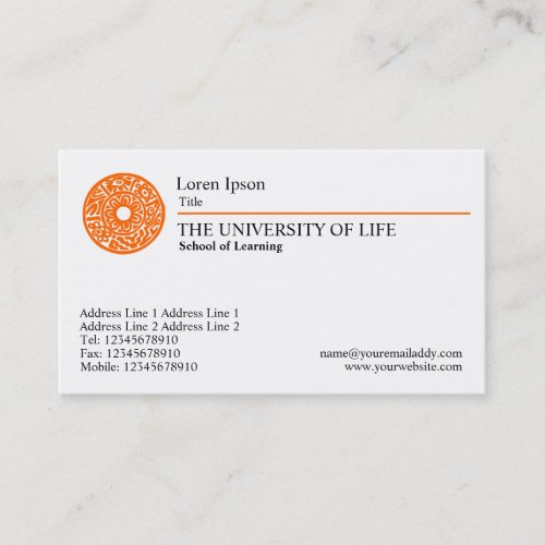 University of Life - Orange Rule Business Cards
