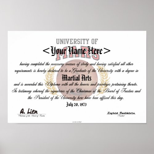 University of Mars Diploma Poster