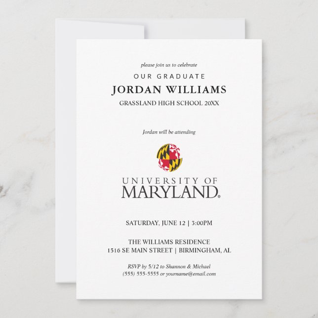 University of Maryland Emblem Announcement (Front)