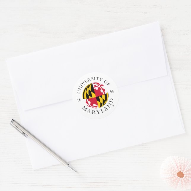 University of Maryland Emblem Classic Round Sticker (Envelope)