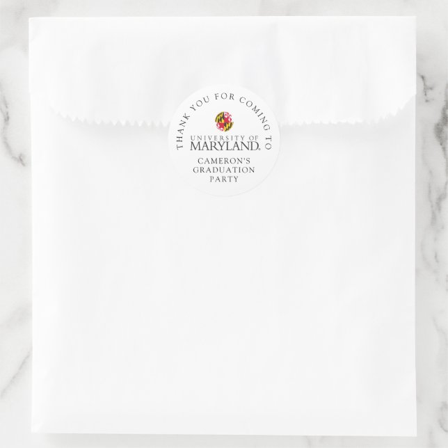 University of Maryland Emblem Classic Round Sticker (Bag)