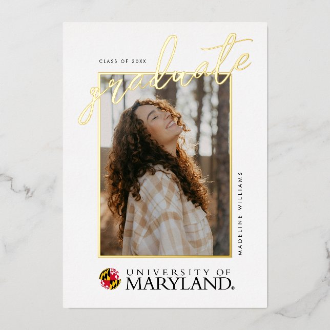 University of Maryland Emblem Foil Invitation (Front)