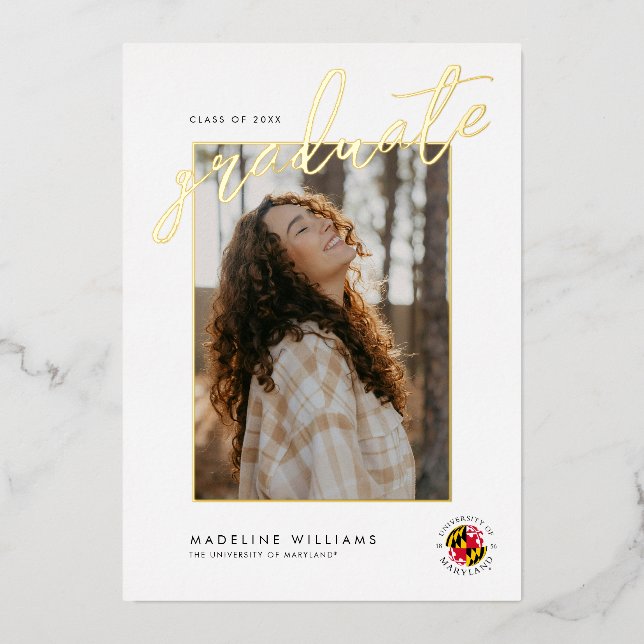 University of Maryland Emblem Foil Invitation (Front)