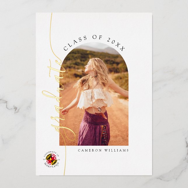 University of Maryland Emblem Foil Invitation (Front)