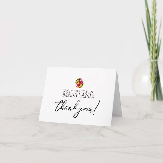 University of Maryland Emblem Thank You Card (Front)