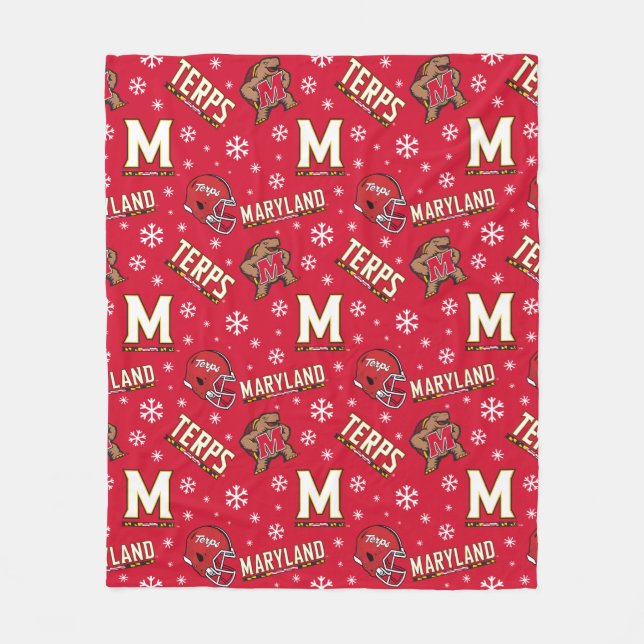 University of Maryland Holiday Fleece Blanket (Front)