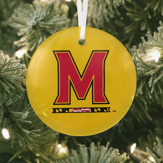 University of Maryland Holiday Glass Ornament (Insitu)