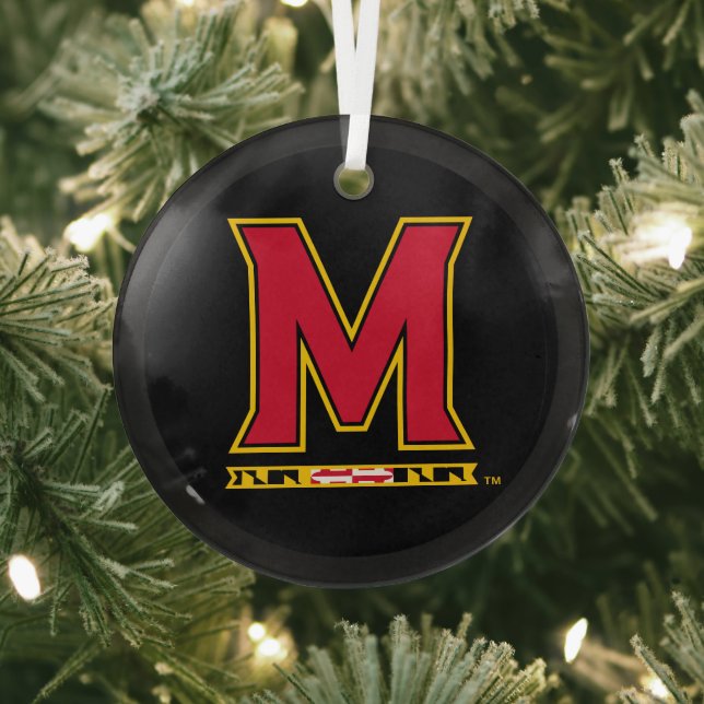 University of Maryland Holiday Glass Ornament (Insitu)