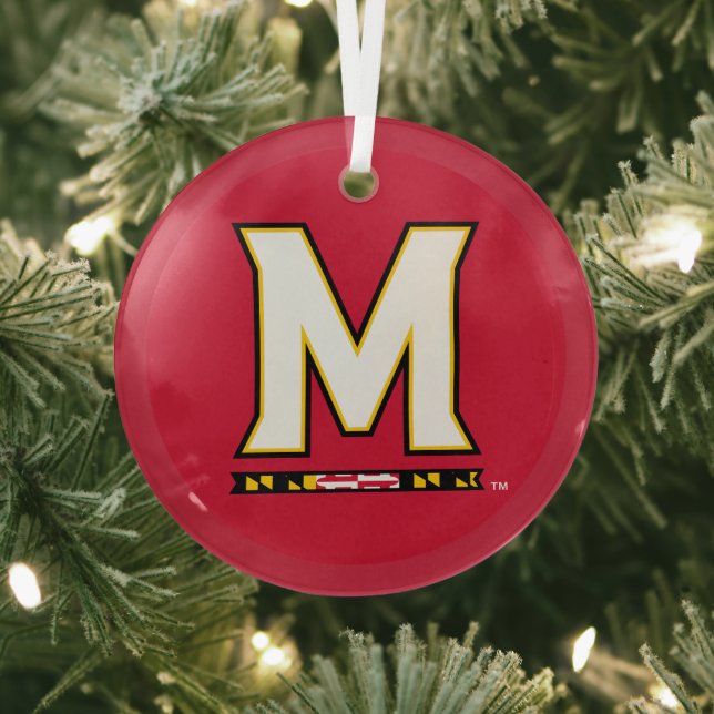 University of Maryland Holiday Glass Ornament (Insitu)