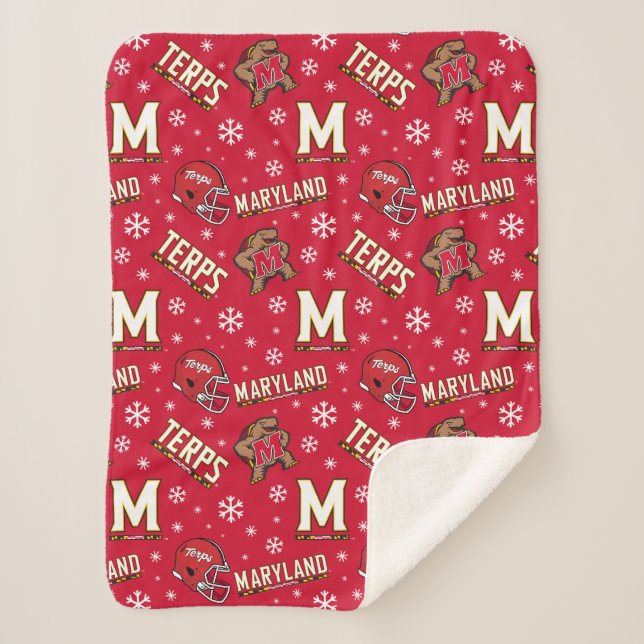 University of Maryland Holiday Sherpa Blanket (Front)