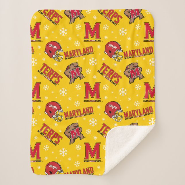 University of Maryland Holiday Sherpa Blanket (Front)