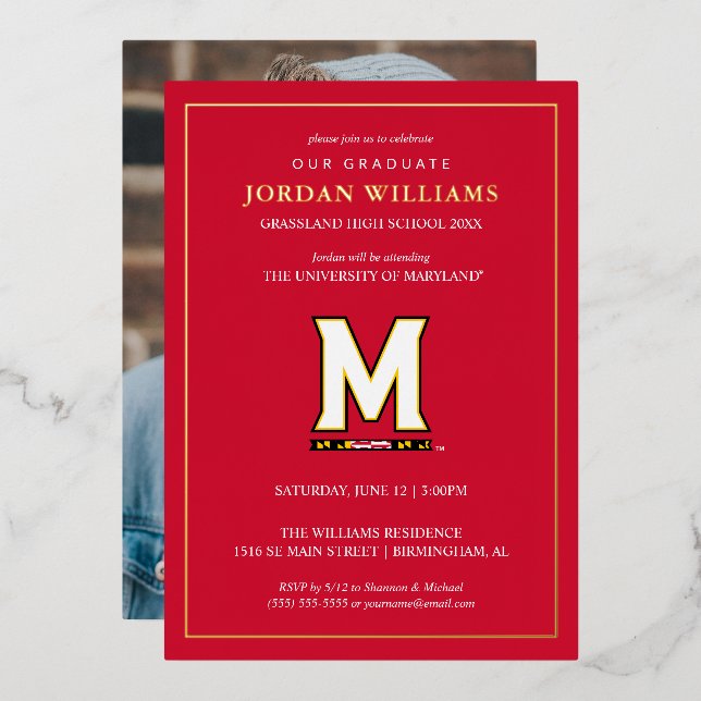 University of Maryland M Foil Invitation (Front/Back)