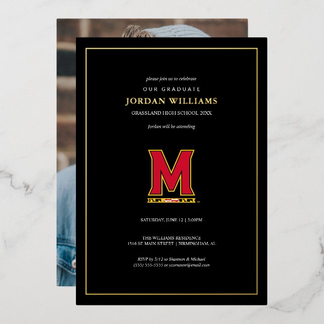 University of Maryland M Foil Invitation (Front/Back)