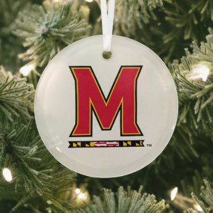 University of Maryland "M" Logo Glass Ornament