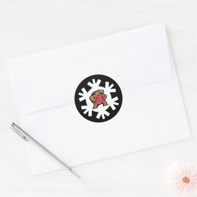 University of Maryland Terrapin Mascot Logo Classic Round Sticker (Envelope)