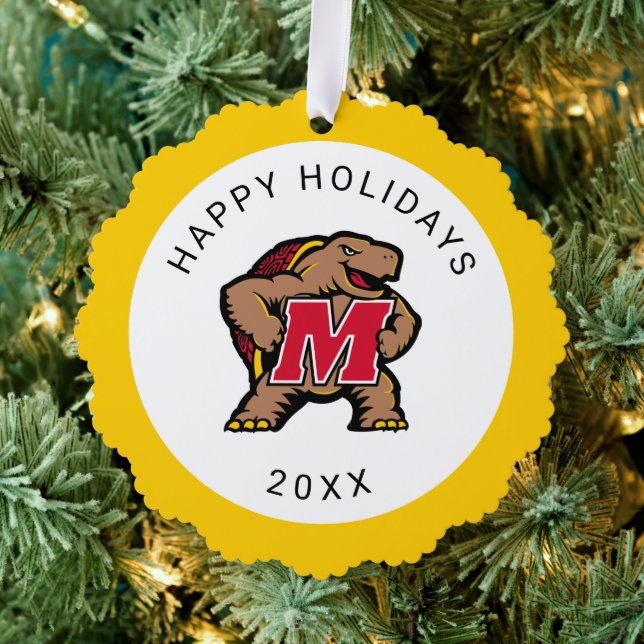 University of Maryland Terrapin Mascot Logo Ornament Card