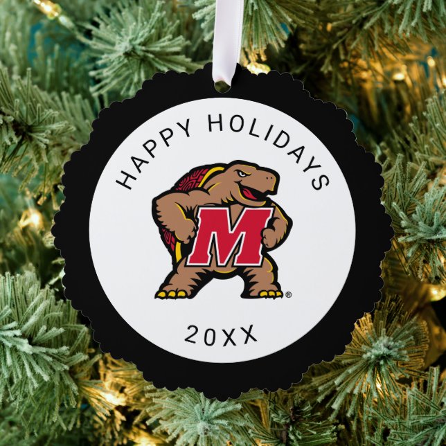 University of Maryland Terrapin Mascot Logo Ornament Card (Insitu (Tree))