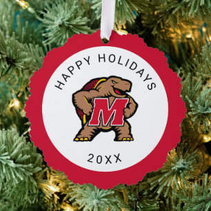 University of Maryland Terrapin Mascot Logo Ornament Card