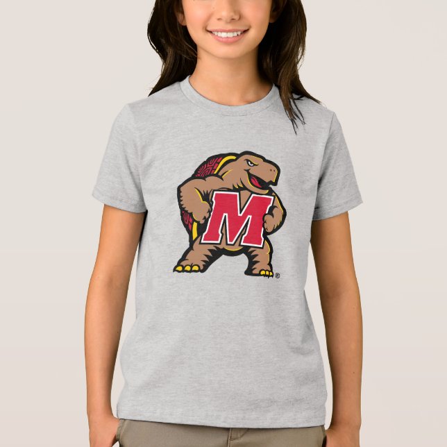 University of Maryland Terrapin Mascot Logo Tri-Blend Shirt (Front)