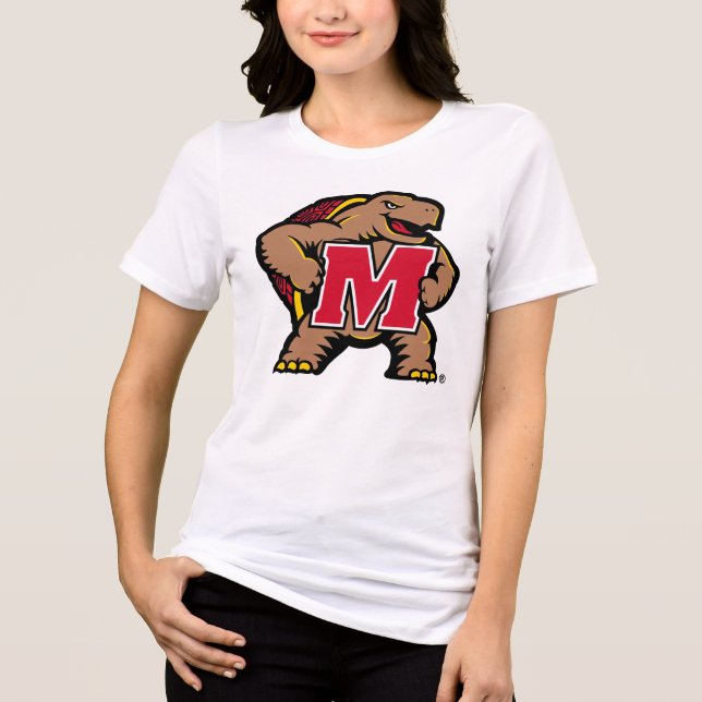 University of Maryland Terrapin Mascot Logo Tri-Blend Shirt (Front)