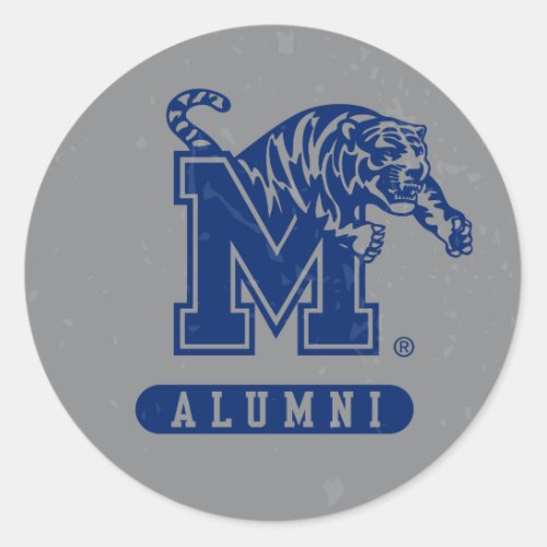 University of Memphis Alumni Distressed Classic Round Sticker