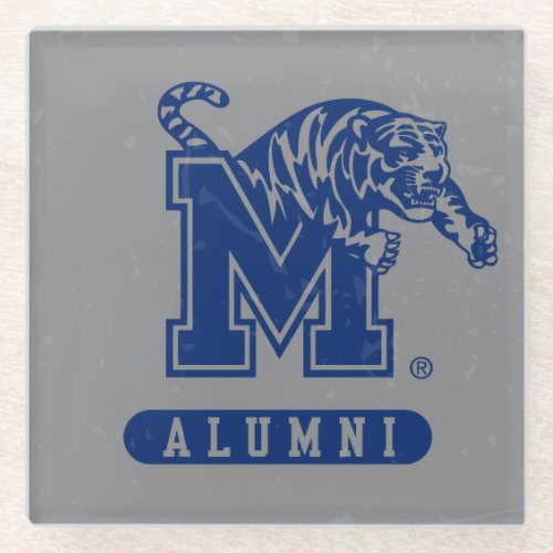 University of Memphis Alumni Distressed Glass Coaster