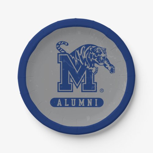 University of Memphis Alumni Distressed Paper Plates