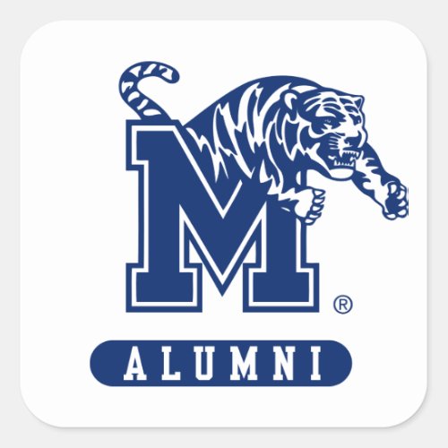 University of Memphis Alumni Distressed Square Sticker