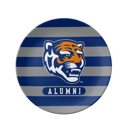 University of Memphis Alumni Stripes Dinner Plate