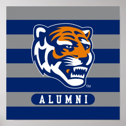 University of Memphis Alumni Stripes Poster