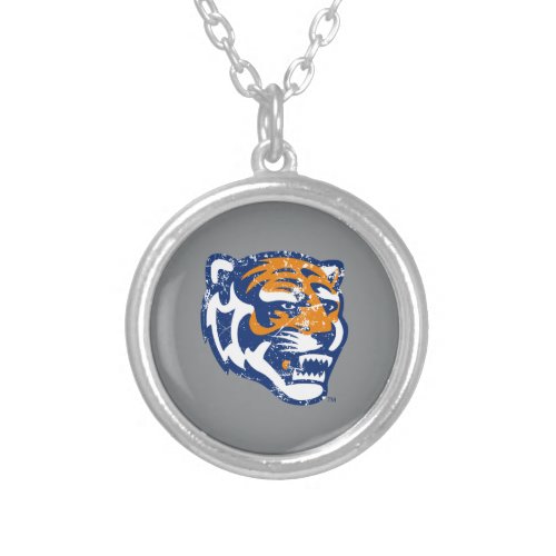 University of Memphis Athletic Mark Distressed Silver Plated Necklace
