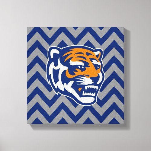 University of Memphis Chevron Pattern Canvas Print