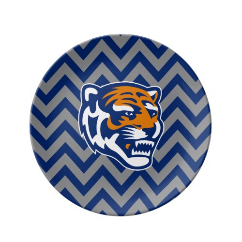 University of Memphis Chevron Pattern Dinner Plate