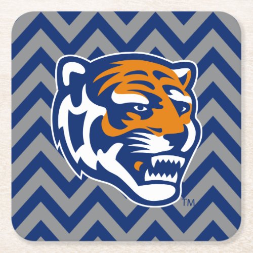 University of Memphis Chevron Pattern Square Paper Coaster