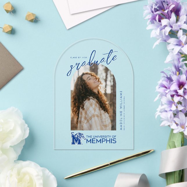 University of Memphis Composite Logo Acrylic Invitations (Insitu (Wedding))