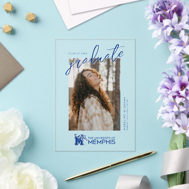 University of Memphis Composite Logo Acrylic Invitations (Insitu (Wedding))