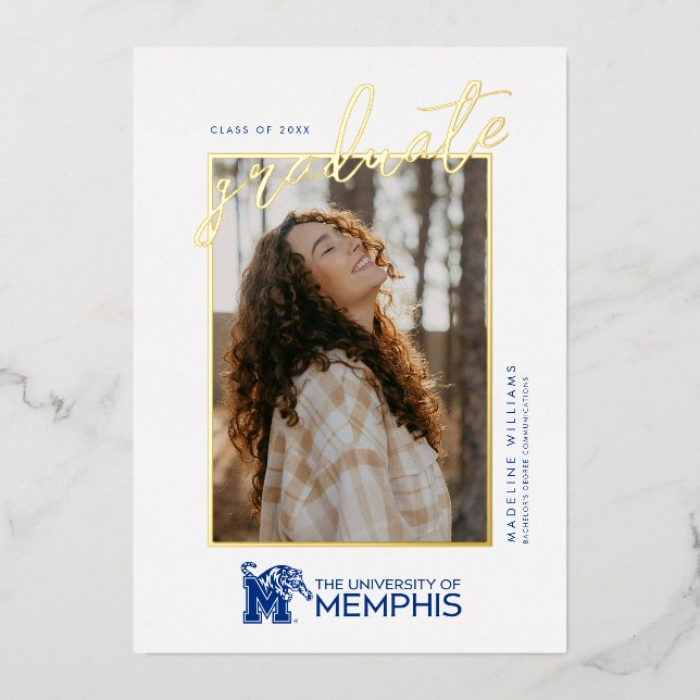 University of Memphis Composite Logo Foil Invitation (Front)