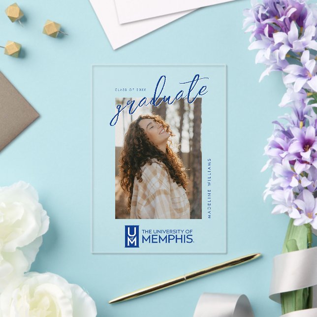 University of Memphis Formal Academic Logo Acrylic Invitations (Insitu (Wedding))