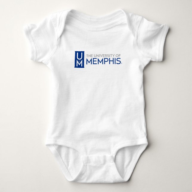 University of Memphis Formal Academic Logo Baby Bodysuit (Front)