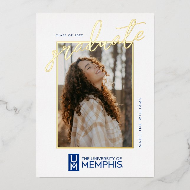 University of Memphis Formal Academic Logo Foil Invitation (Front)