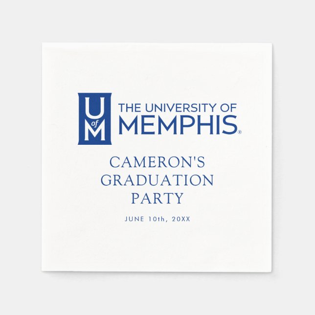 University of Memphis Formal Academic Logo Napkins (Front)
