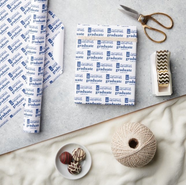 University of Memphis Formal Academic Logo Wrapping Paper (Crafts)