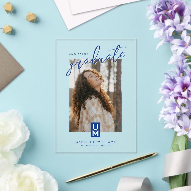 University of Memphis Formal UofM Monogram Acrylic Invitations (Insitu (Wedding))