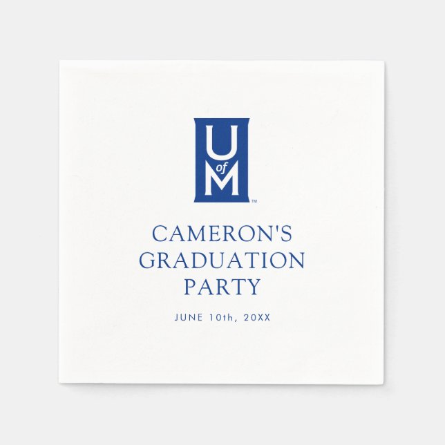 University of Memphis Formal UofM Monogram Napkins (Front)