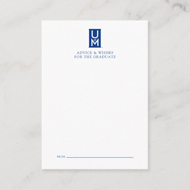 University of Memphis Formal UofM Monogram Note Card (Front)