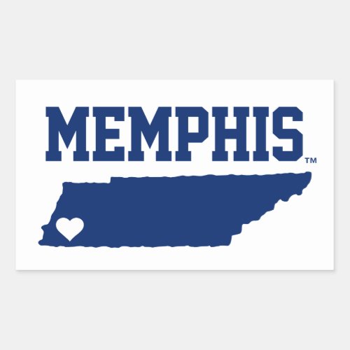 University of Memphis State Love Rectangular Sticker
